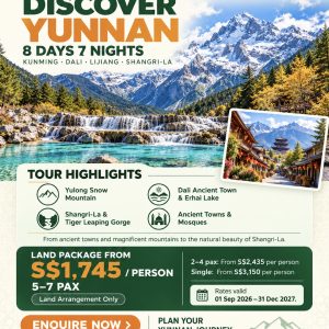 8 Days 7 Night Kunming Dali Lijiang Shangri-La [valid till 31 Dec 2027]